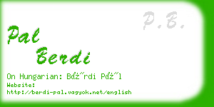 pal berdi business card